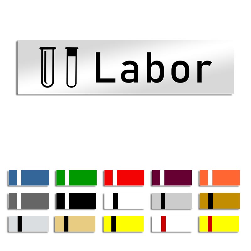 Produktbild: Labor (2.0), Türschild mit Symbol, 160x40mm