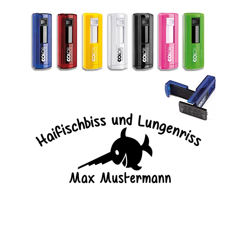 Produktbild: "Sägefisch" - Taucherstempel mit Wunschnamen