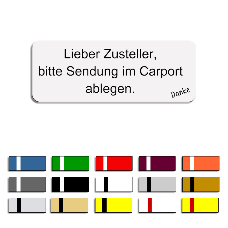 Produktbild: Bitte Sendung im Carport ablegen - 80x30mm