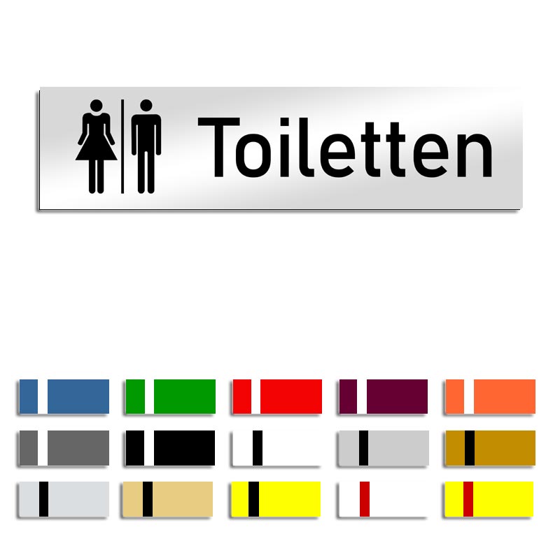 Produktbild: Toiletten (2.0), Türschild mit Symbol, 160x40mm