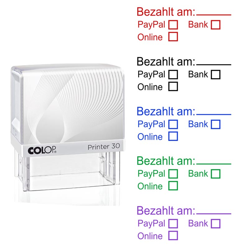 Produktbild: Bezahlt am: PayPal, Bank, Online