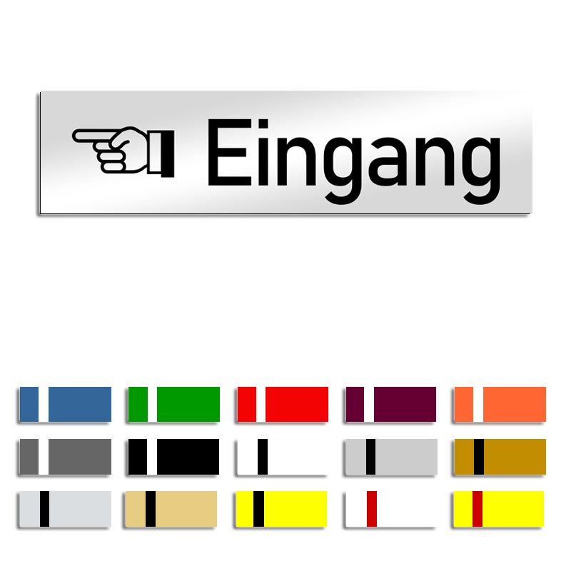 Produktbild: Eingang links, Türschild mit Symbol, 160x40mm