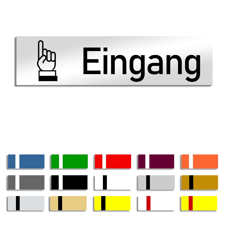 Produktbild: Eingang geradeaus, Türschild mit Symbol, 160x40mm