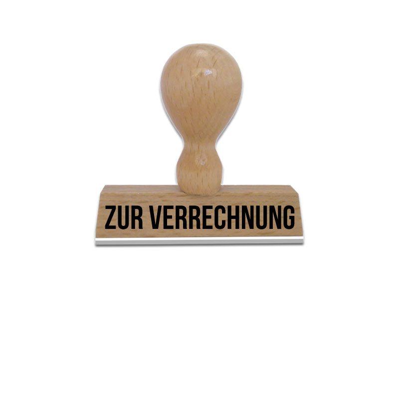 Produktbild: ZUR VERRECHNUNG - Textstempel aus Holz