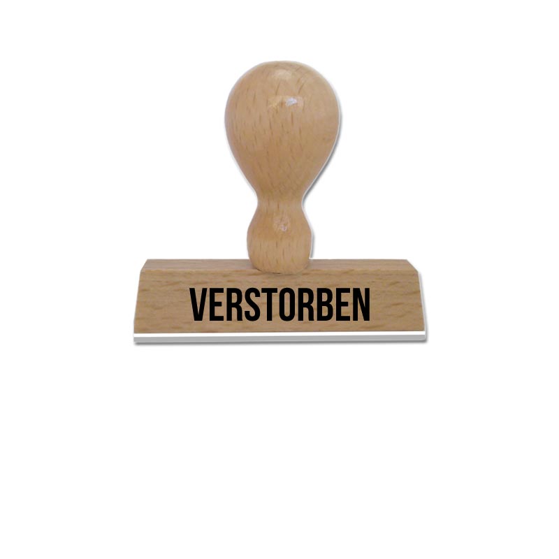 Produktbild: VERSTORBEN - Textstempel aus Holz