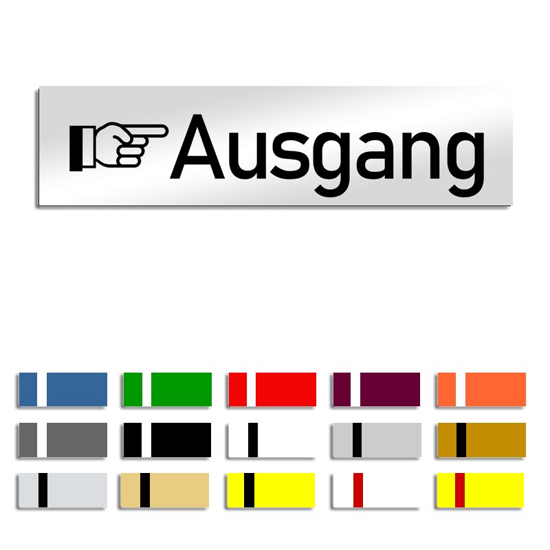 Produktbild: Ausgang rechts, Türschild mit Symbol, 160x40mm