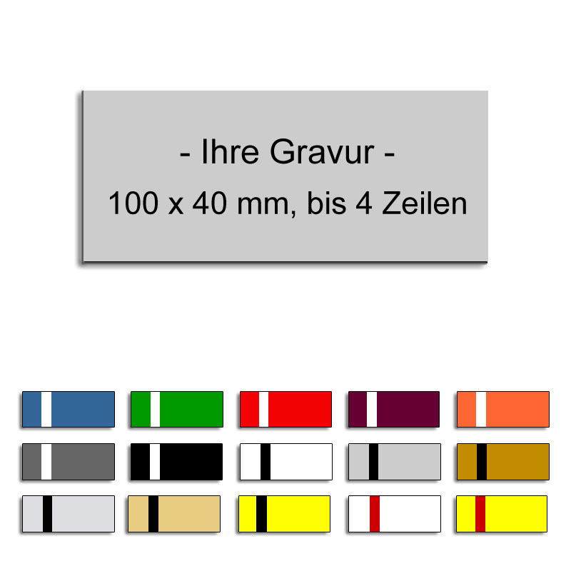 Produktbild: Gravurschild mit Wunschtext, 100x40mm