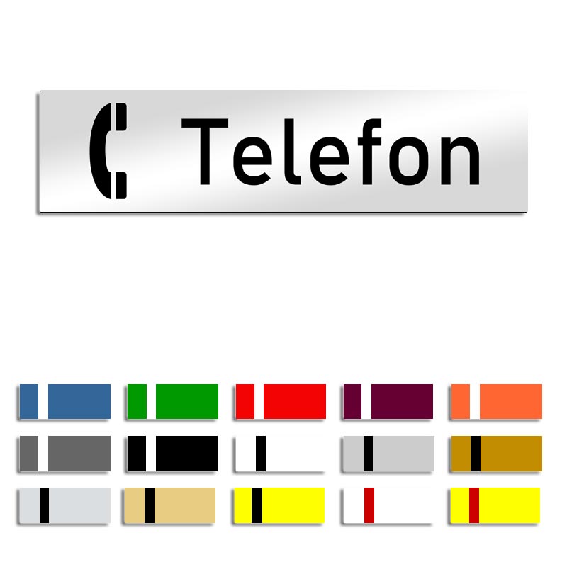 Produktbild: Telefon, Türschild mit Symbol, 160x40mm