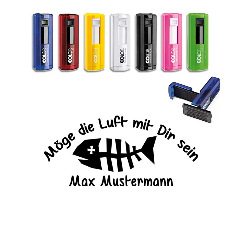 Produktbild: "Fishbone" - Taucherstempel mit Wunschnamen