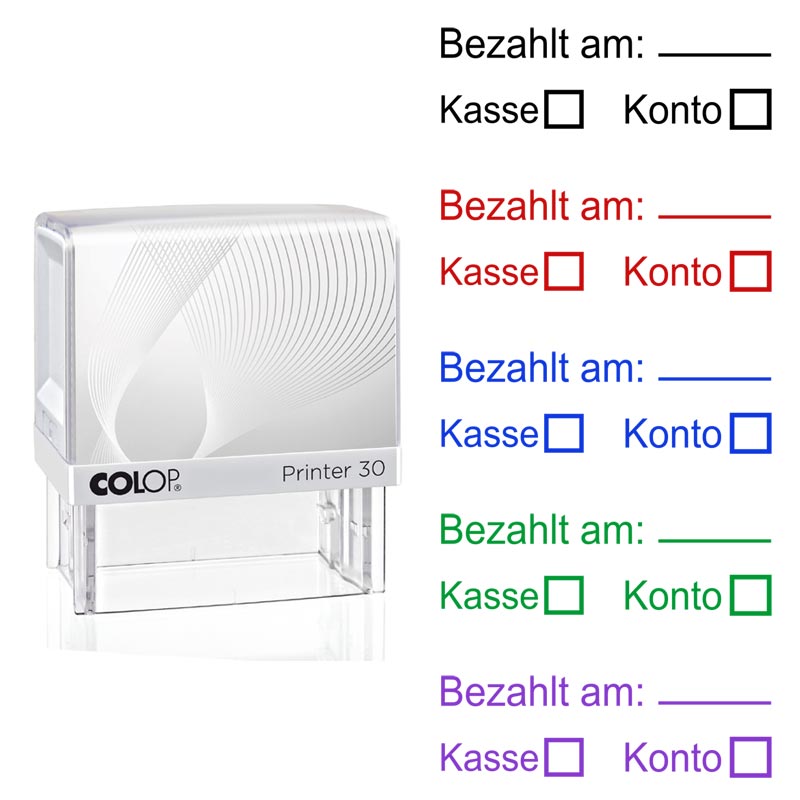 Produktbild: Bezahlt am: Kasse, Konto