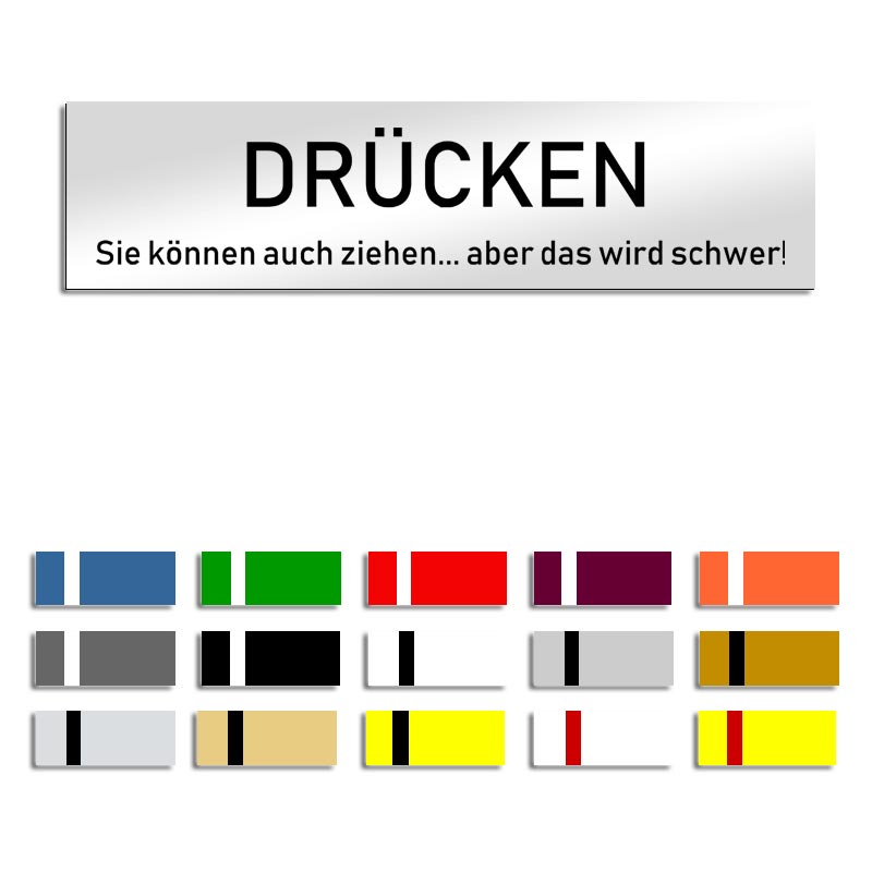 Produktbild: Drücken - Sie können auch ziehen..., Türschild mit Symbol, 160x40mm
