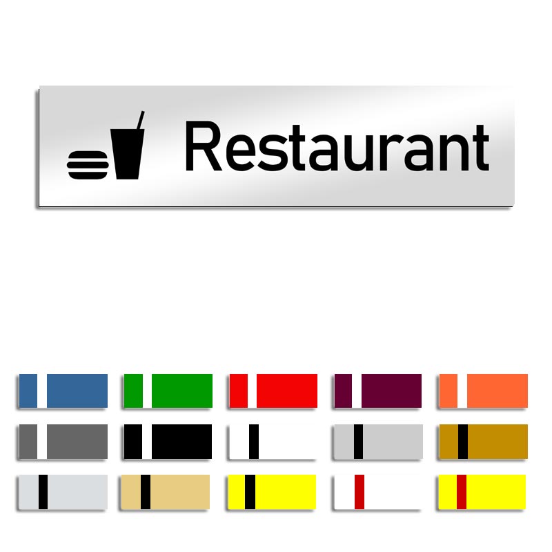 Produktbild: Restaurant, Türschild mit Symbol, 160x40mm