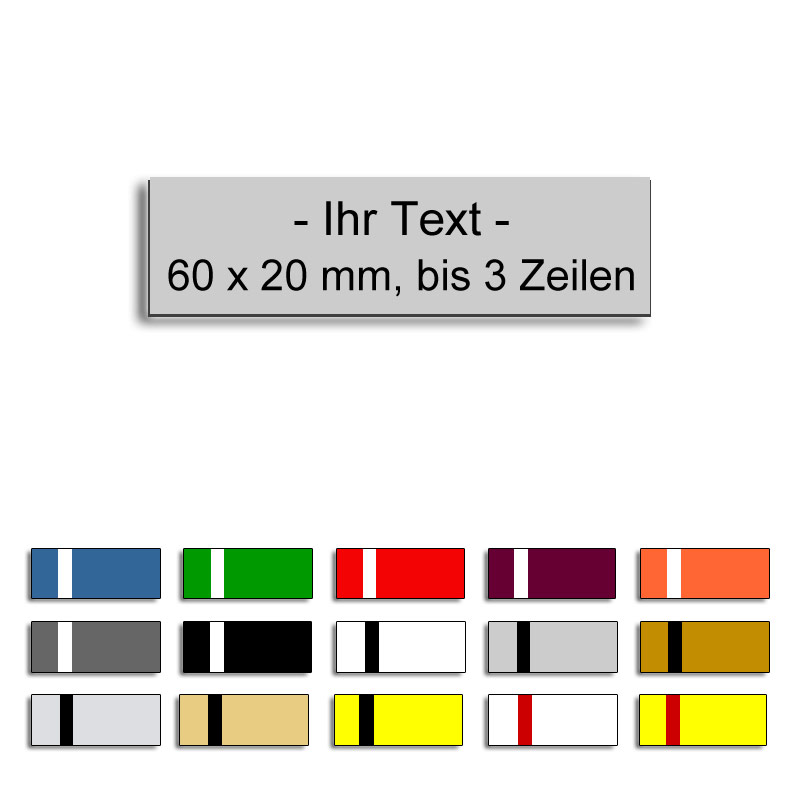 Produktbild: Gravurschild mit Wunschtext, 60x20mm