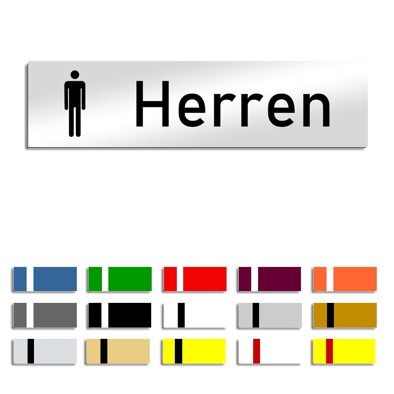 Produktbild: Herren, Türschild mit Symbol, 160x40mm