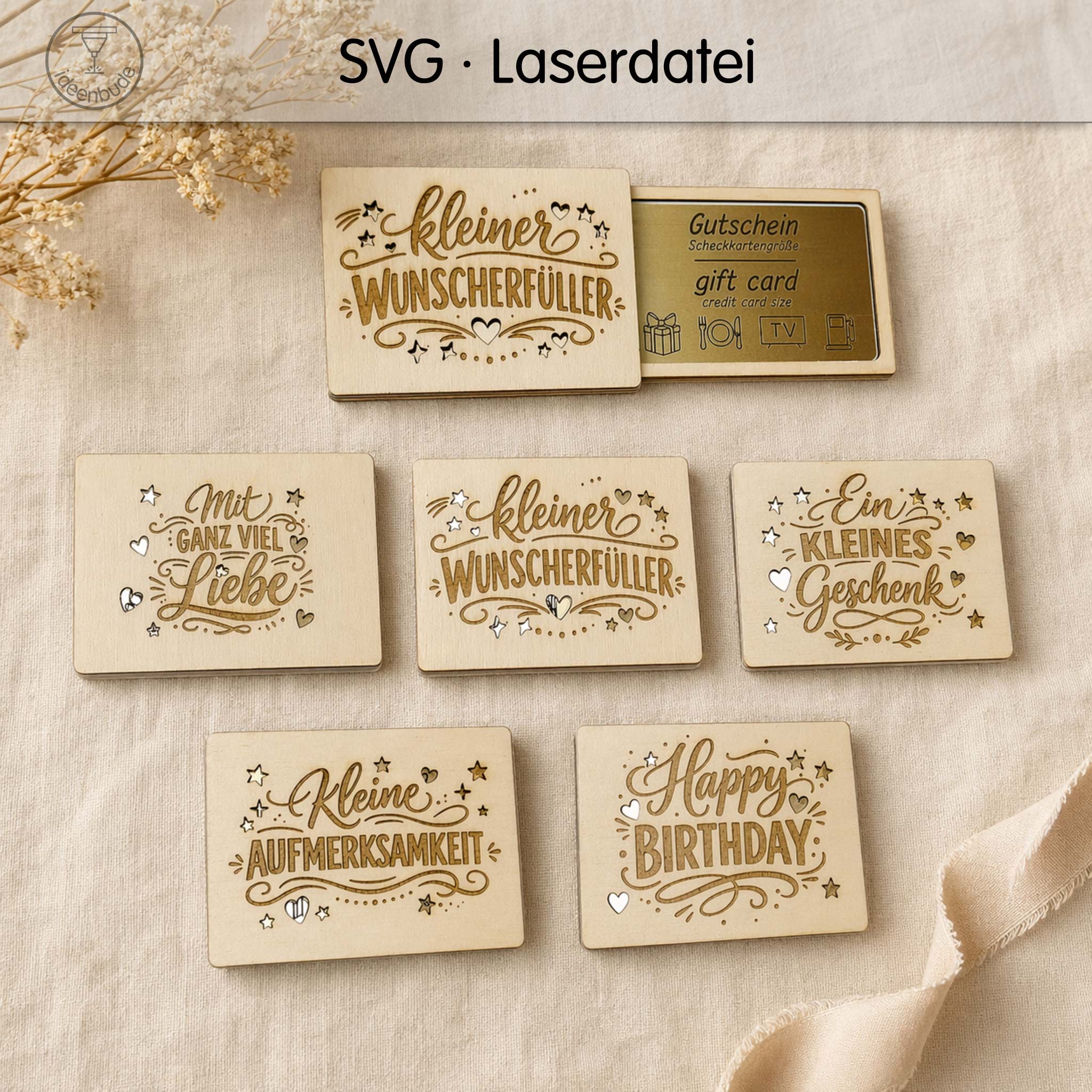 Geschenkverpackung im Set für Gutscheinkarten