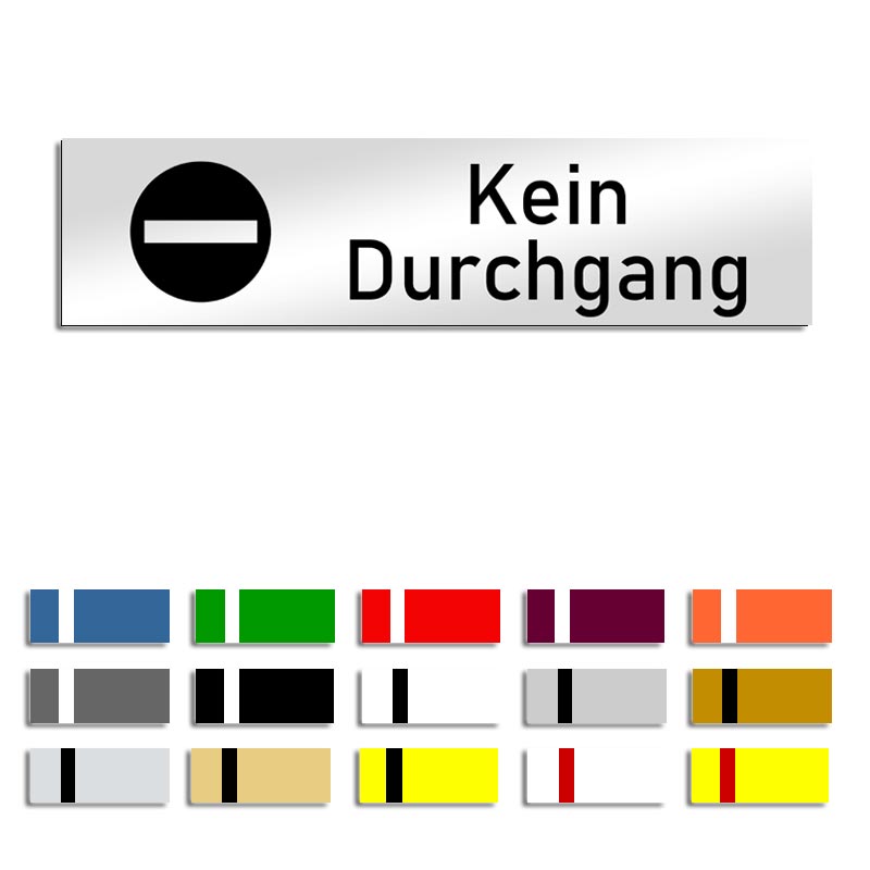 Produktbild: Kein Durchgang, Türschild mit Symbol, 160x40mm