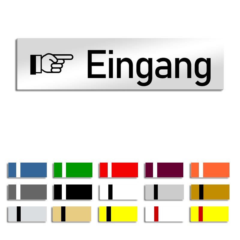 Produktbild: Eingang rechts, Türschild mit Symbol, 160x40mm
