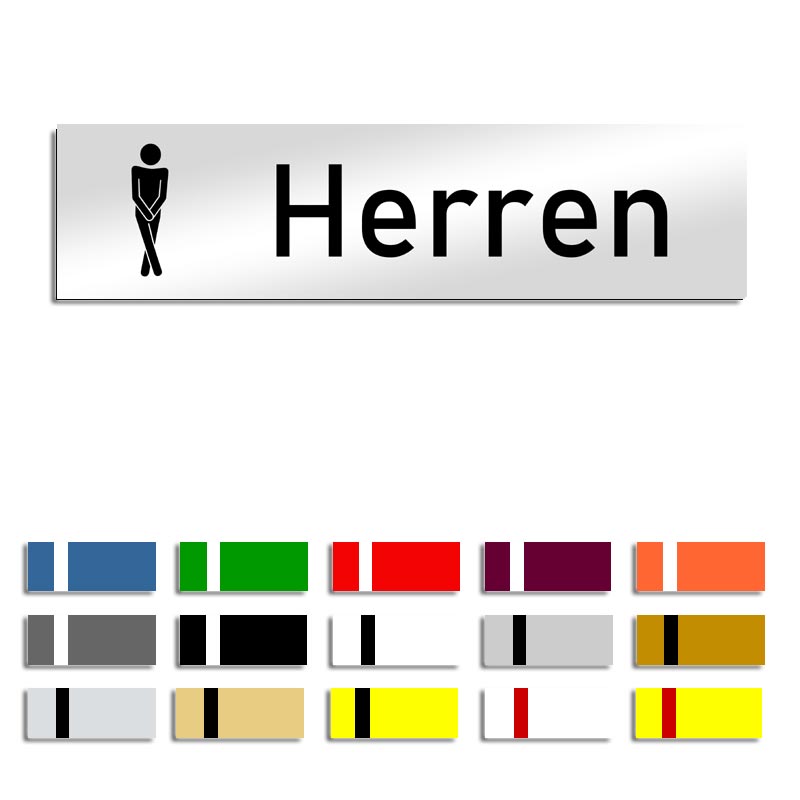 Produktbild: Herren (3.0), Türschild mit Symbol, 160x40mm