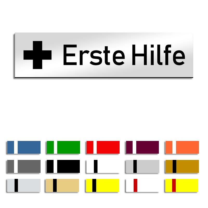 Produktbild: Erste Hilfe, Türschild mit Symbol, 160x40mm
