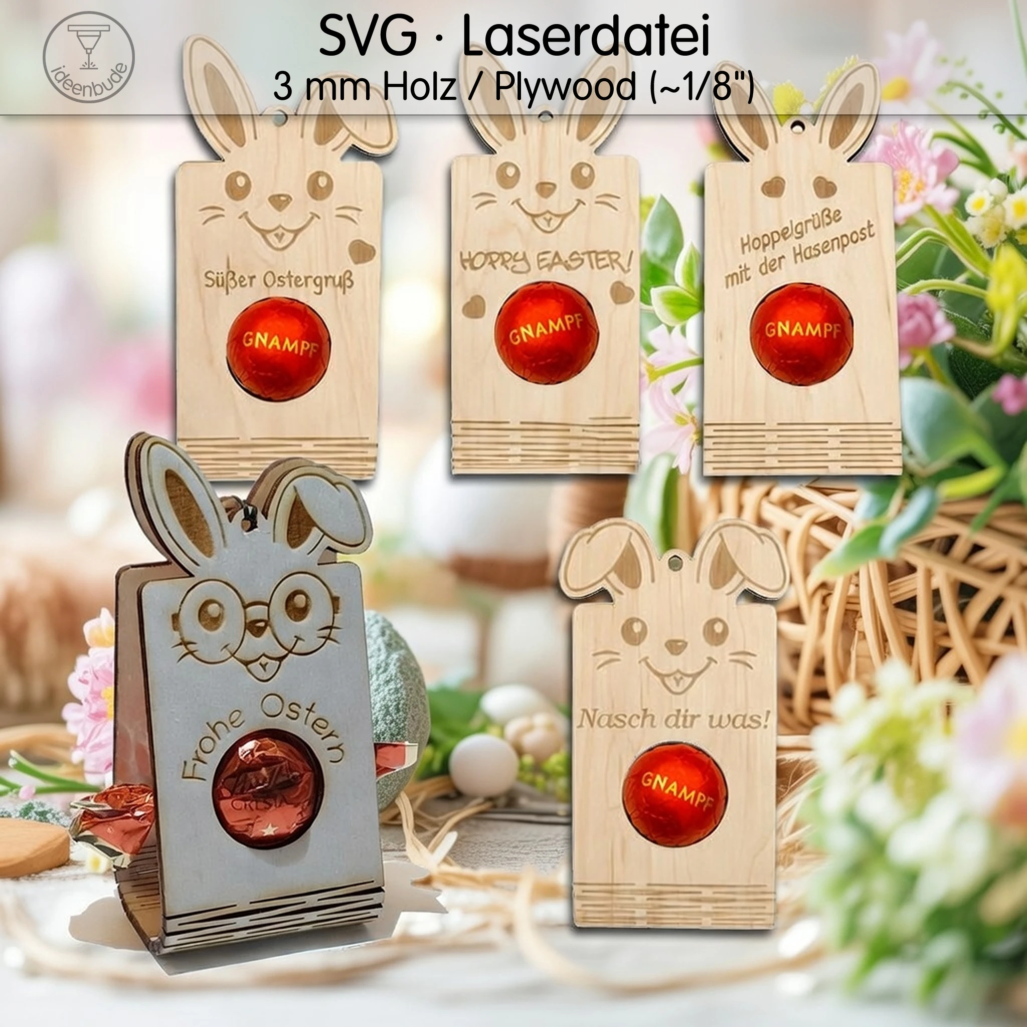 Biegsame Osterhasen für Schokokugel