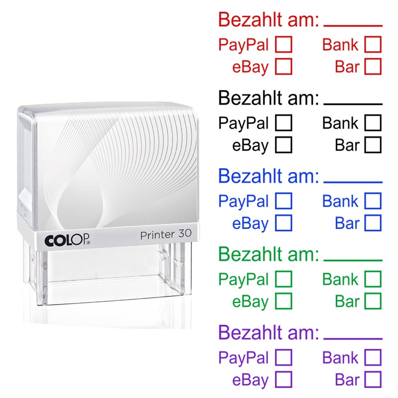 Produktbild: Bezahlt am: PayPal, Bank, eBay, Bar