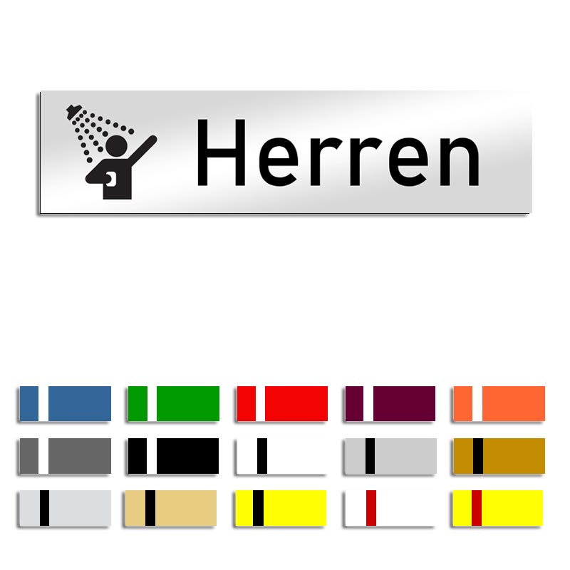 Produktbild: Herren Dusche, Türschild mit Symbol, 160x40mm