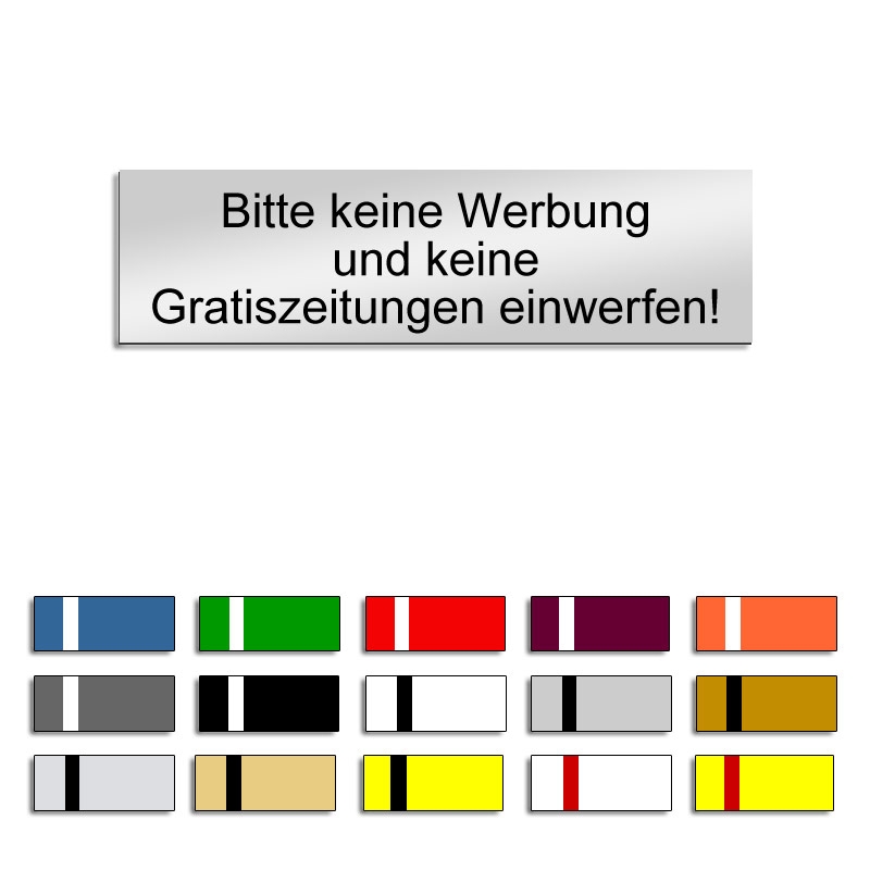 Produktbild: Bitte keine Werbung, keine Gratiszeitungen einwerfen - 70x20mm