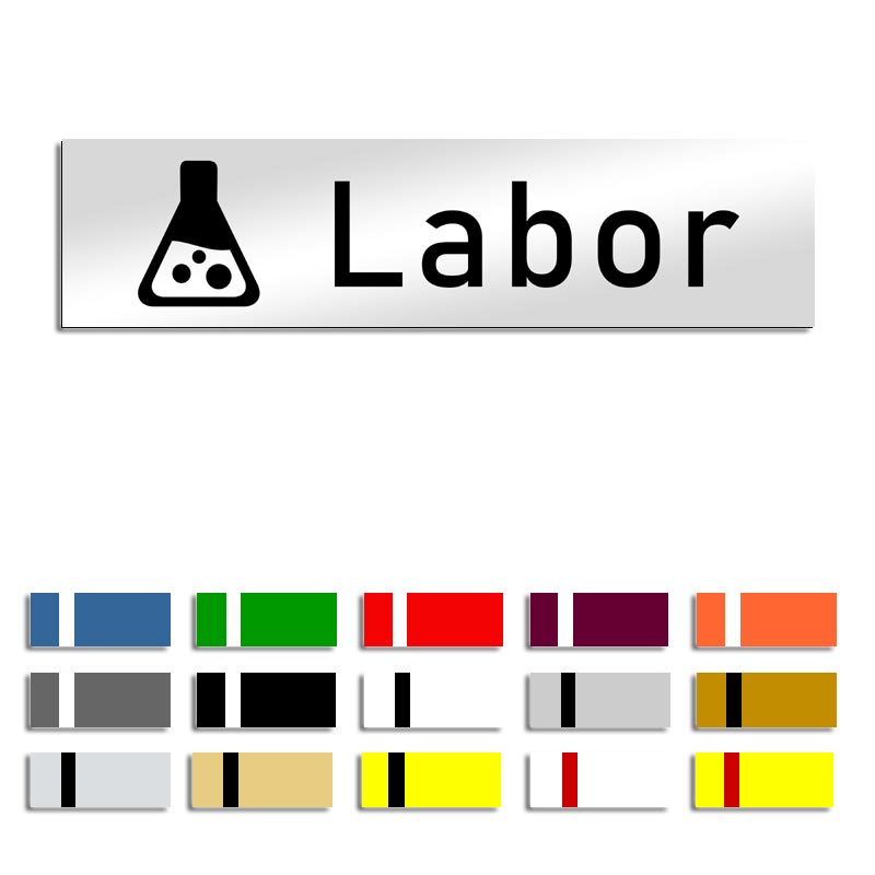 Produktbild: Labor, Türschild mit Symbol, 160x40mm