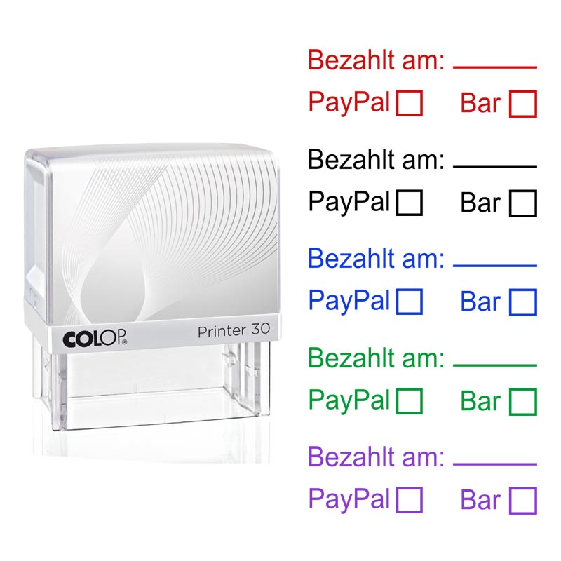 Produktbild: Bezahlt am: PayPal, Bar