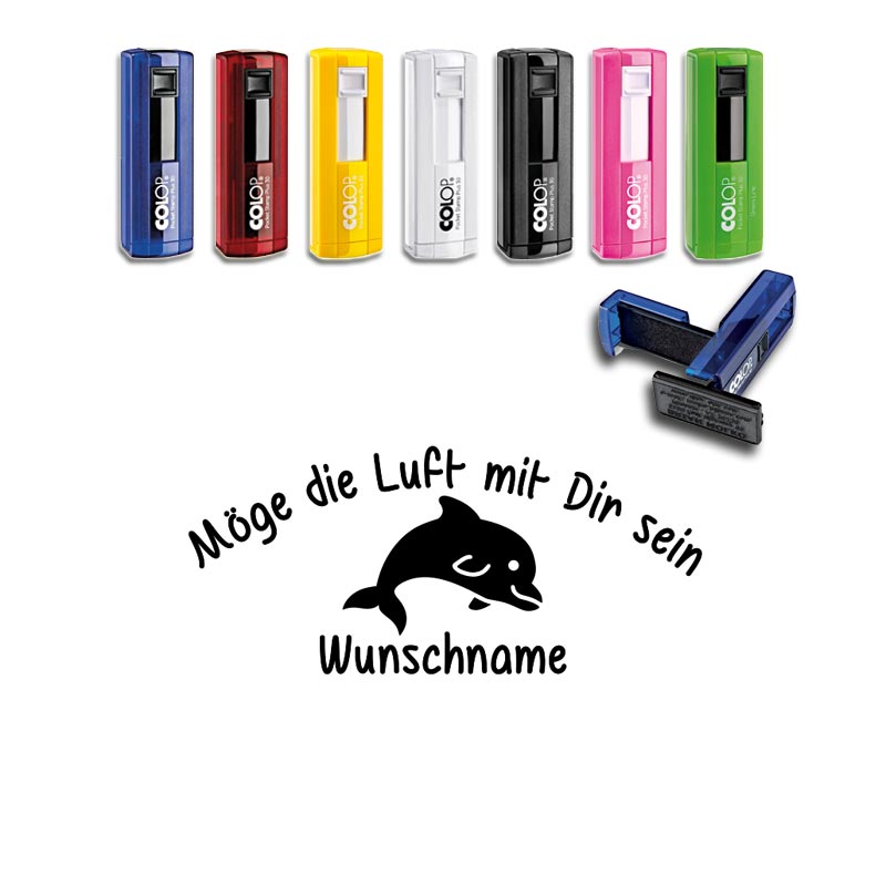 Produktbild: "Delfin" - Taucherstempel mit Wunschnamen