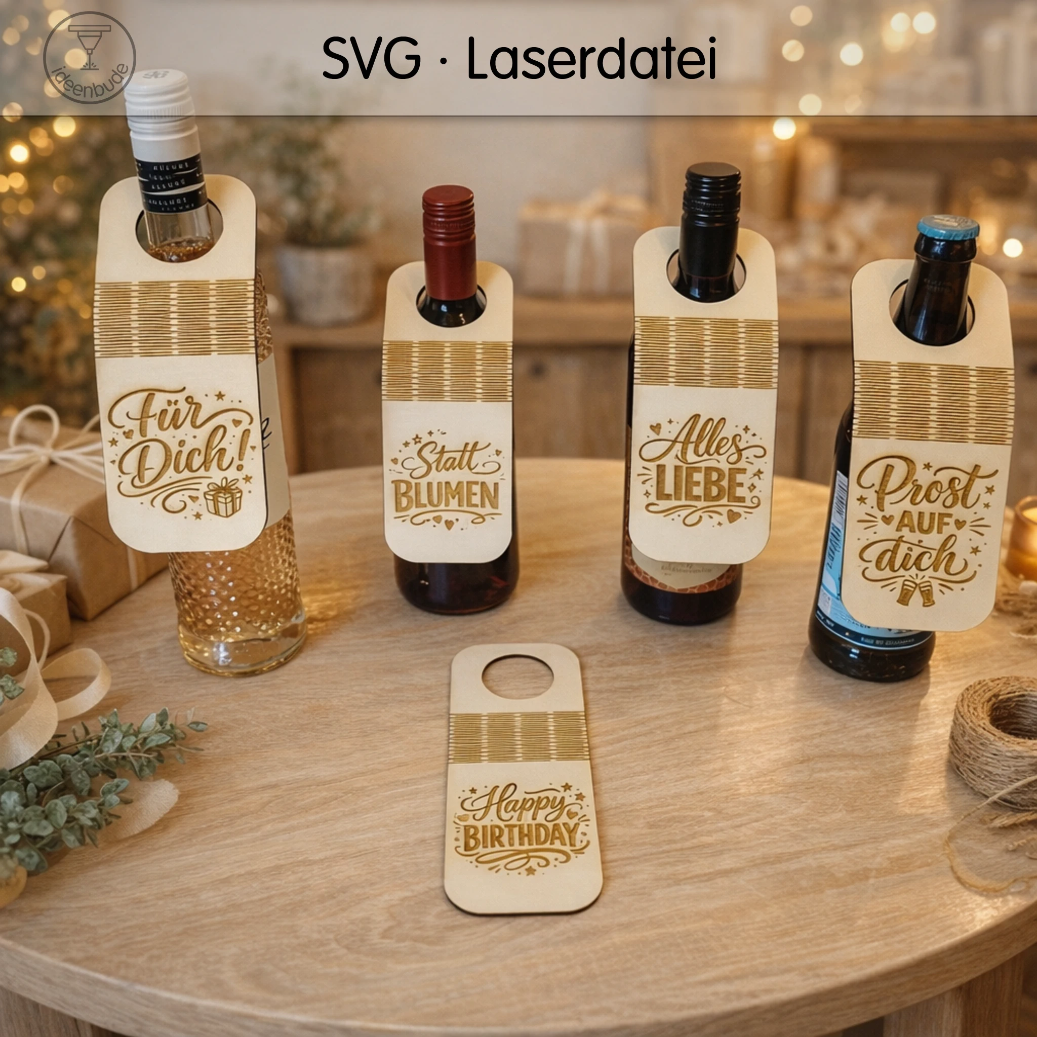 Produktbild: Flaschenanhänger mit Biegetechnik