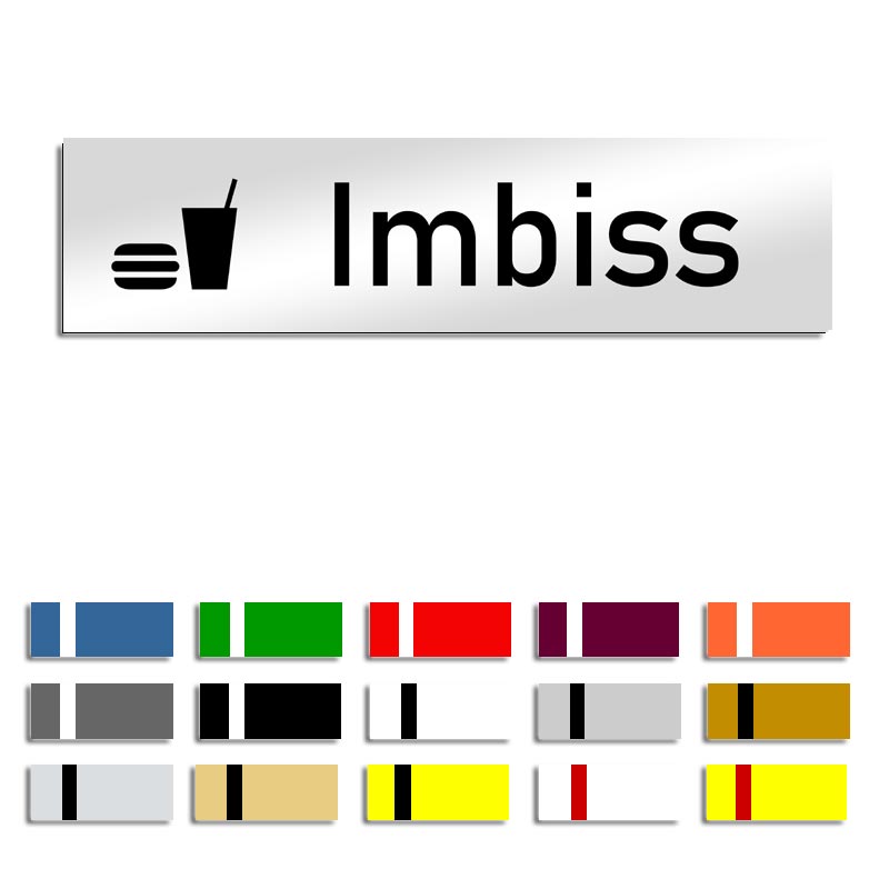 Produktbild: Imbiss, Türschild mit Symbol, 160x40mm