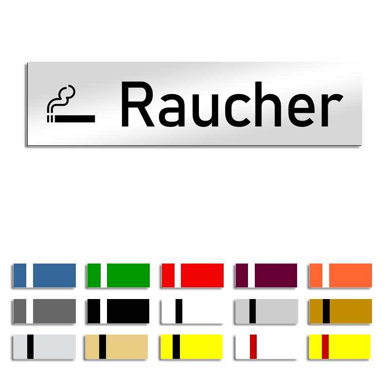 Produktbild: Raucher, Türschild mit Symbol, 160x40mm