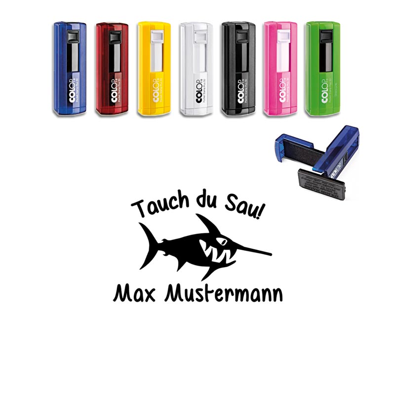 Produktbild: "Schwertfisch" - Taucherstempel mit Wunschnamen
