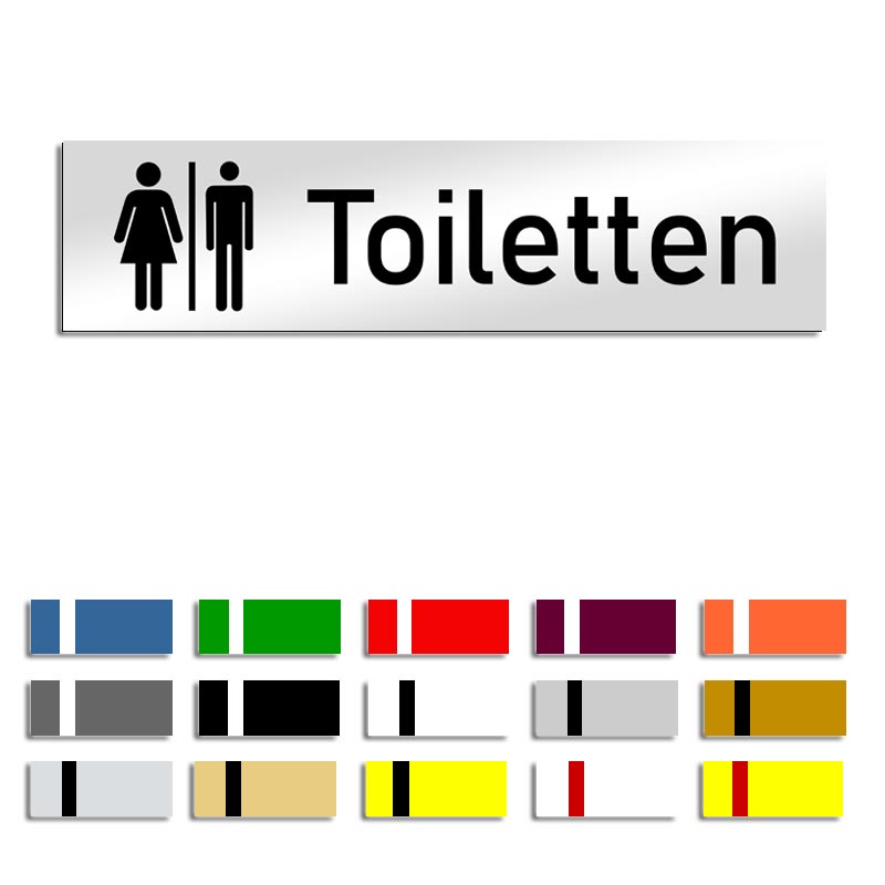 Produktbild: Toiletten, Türschild mit Symbol, 160x40mm